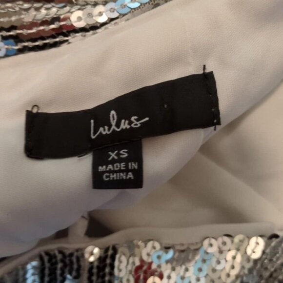 Lulu's Silver Sequin Mini Dress - Picture 3 of 4